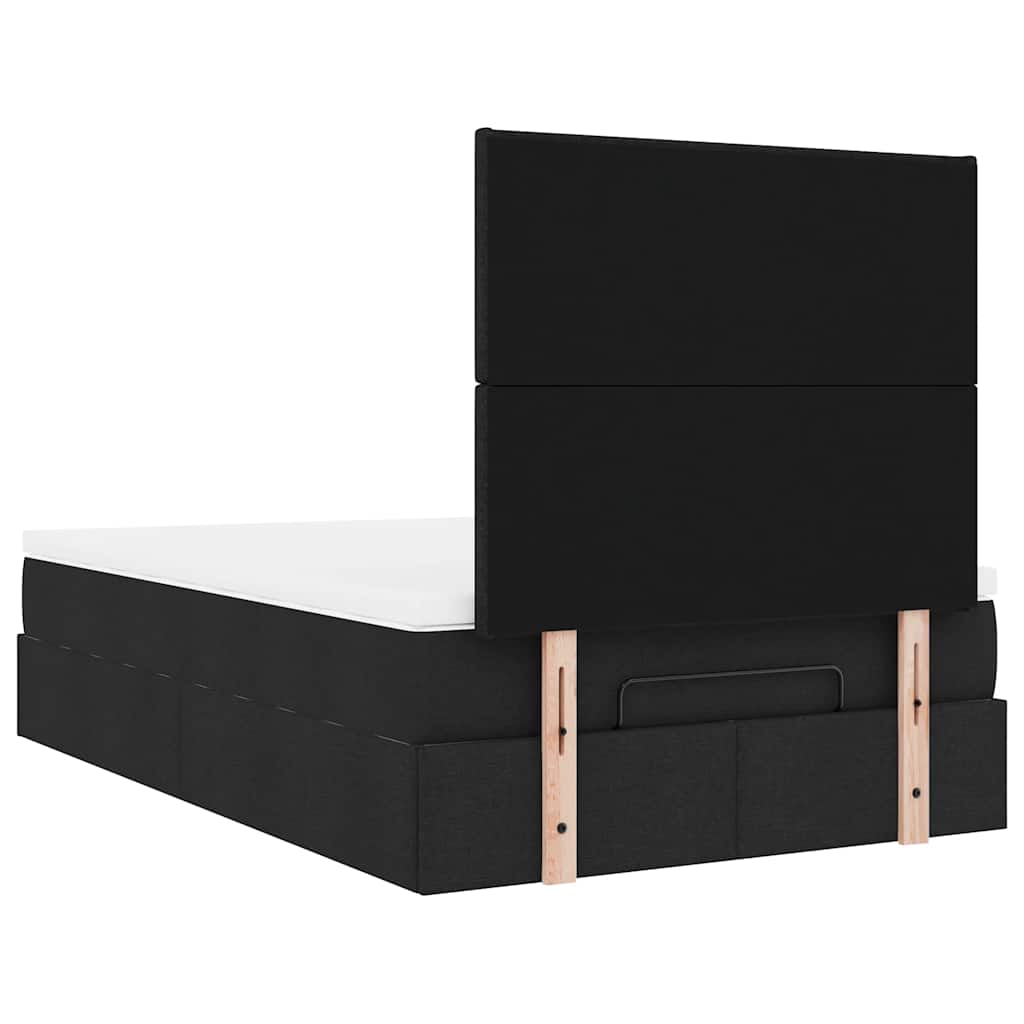 Ottoman bed met matras en LED's 120x200cm stof zwart
