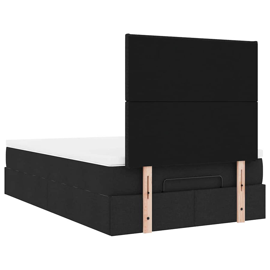 Ottoman bed met matras en LED's 120x200cm stof zwart