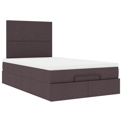 Ottoman bed met matras en LED's 120x200cm stof donkerbruin