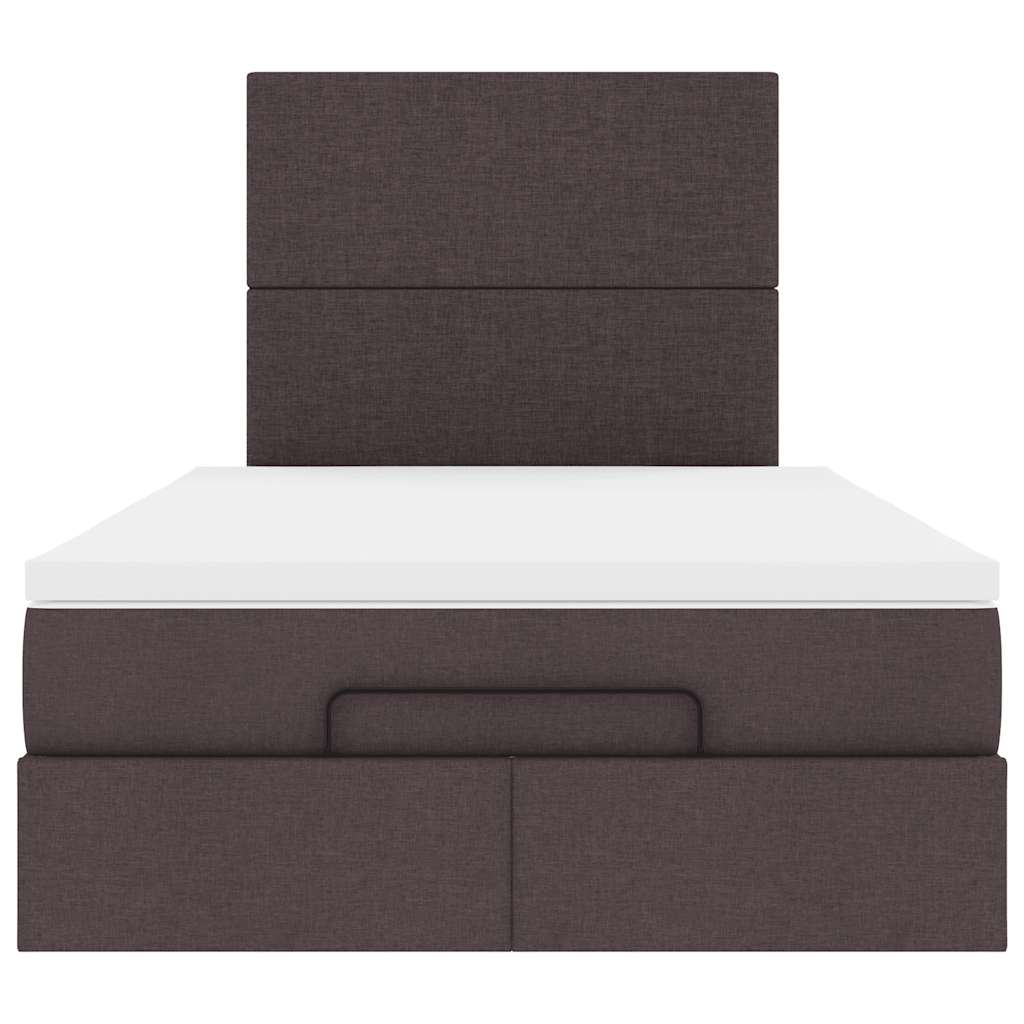 Ottoman bed met matras en LED's 120x200cm stof donkerbruin