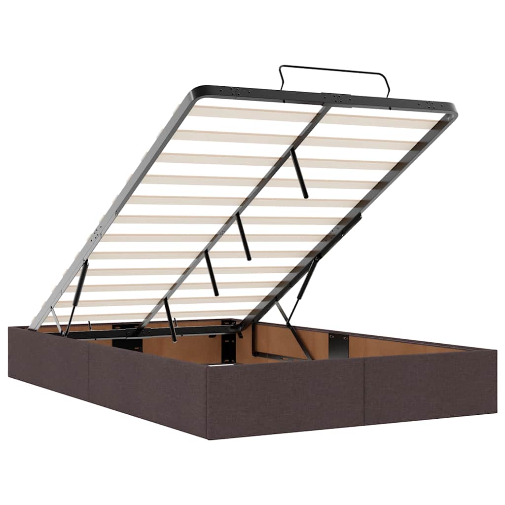 Ottoman bed met matras en LED's 120x200cm stof donkerbruin