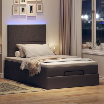 Ottoman bed met matras en LED's 120x200cm stof donkerbruin