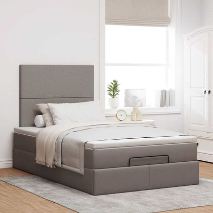 Ottoman bed met matras en LED's 120x200cm stof taupe