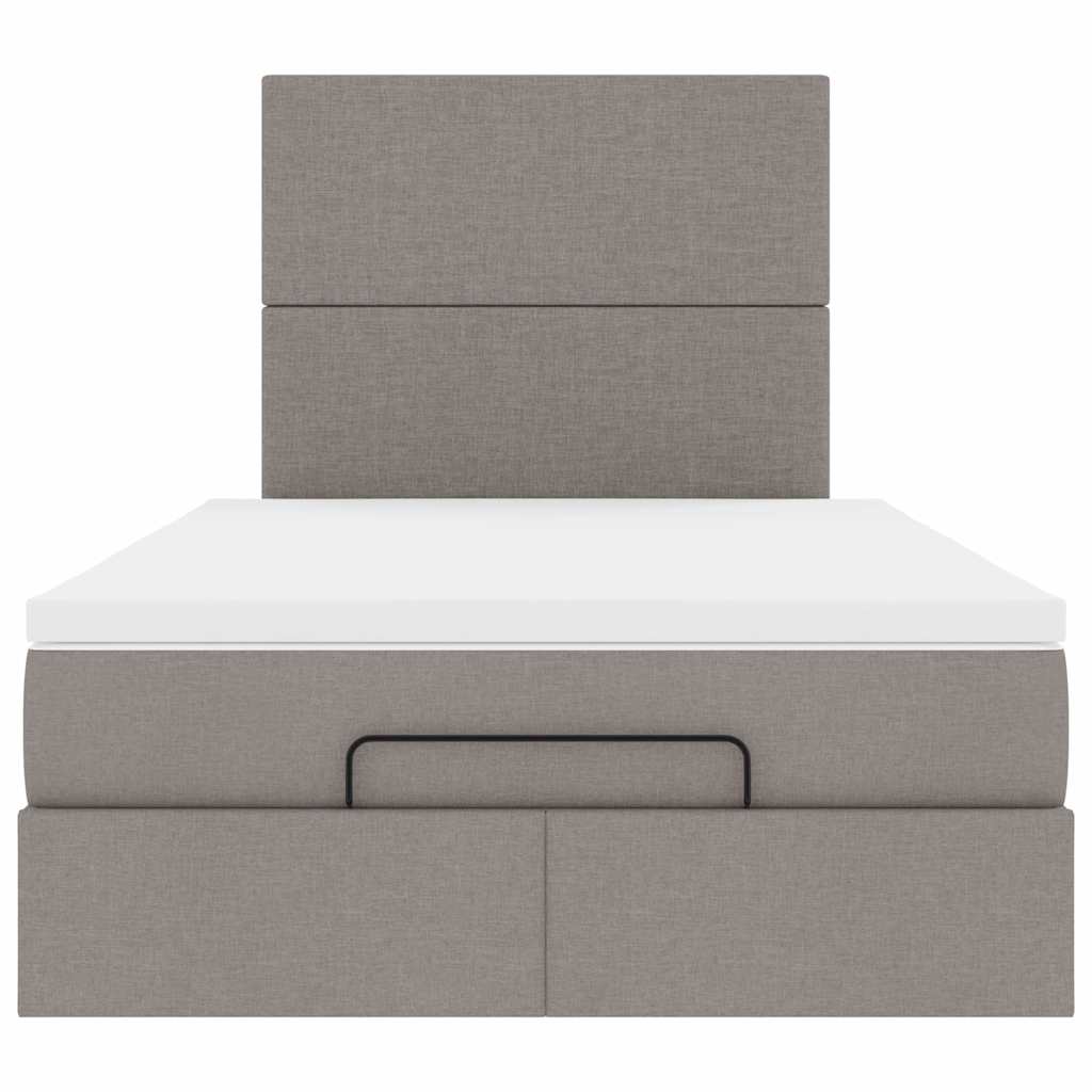 Ottoman bed met matras en LED's 120x200cm stof taupe
