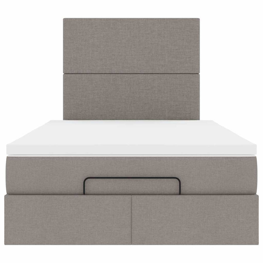 Ottoman bed met matras en LED's 120x200cm stof taupe