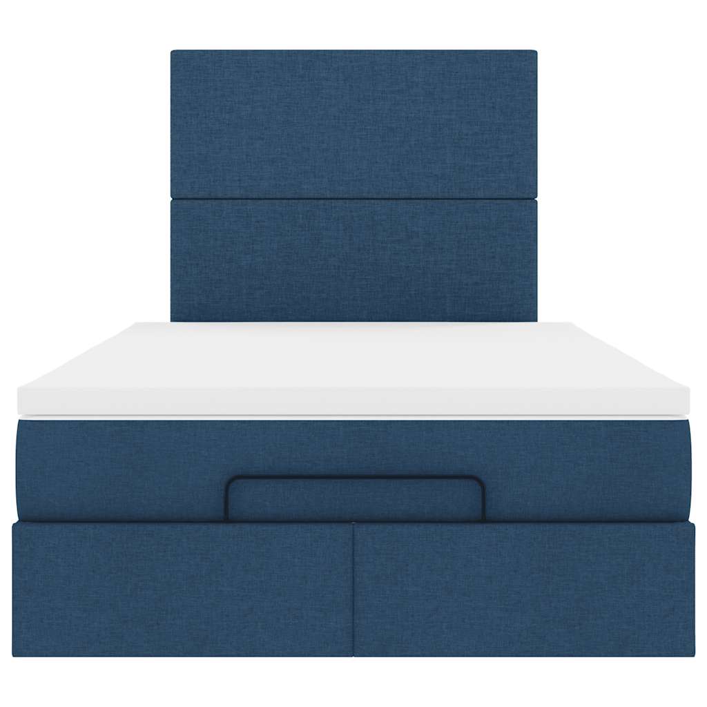Ottoman bed met matras en LED's 120x200cm stof blauw