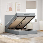 Ottomaans bed met matras 140x190 cm lichtgrijs