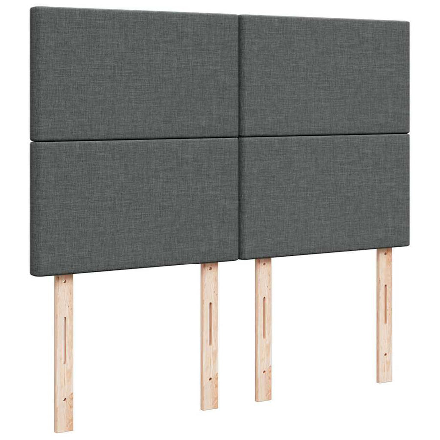 Ottoman bed met matras en LED's 140x190cm stof donkergrijs