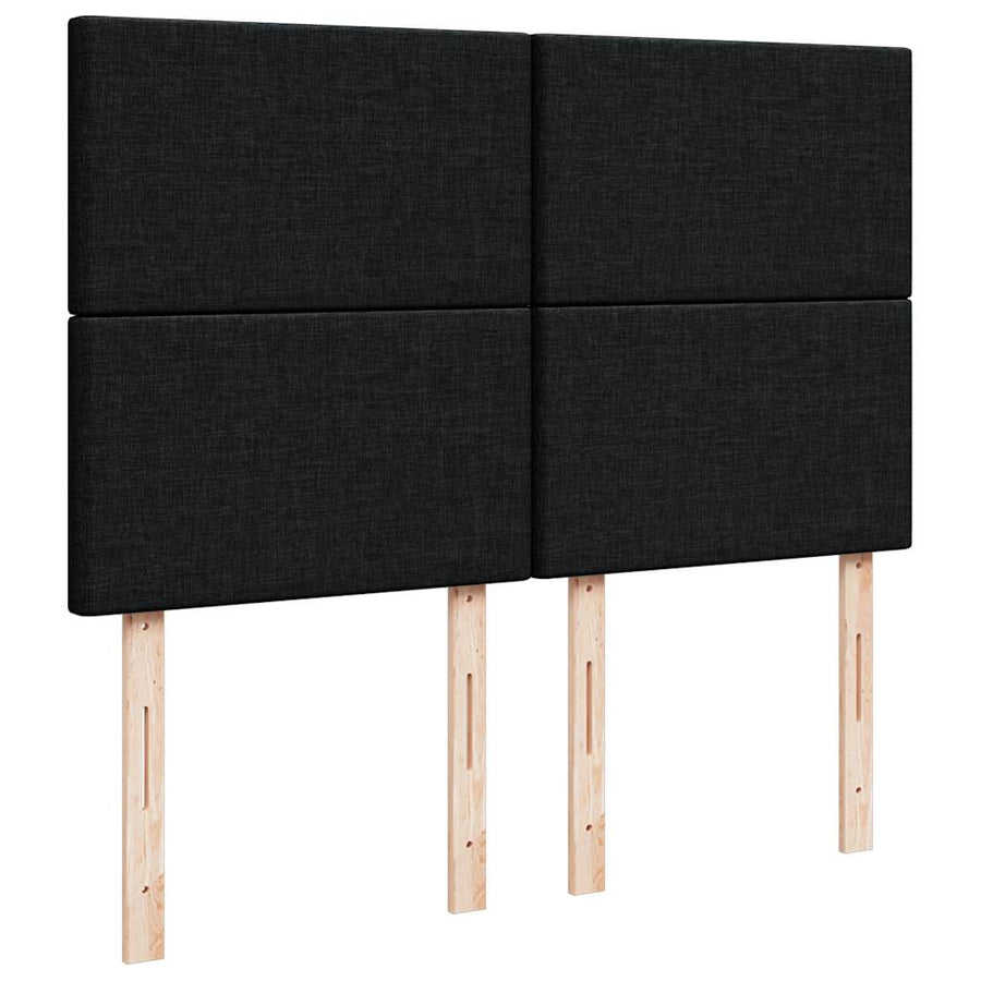 Ottoman bed met matras en LED's 140x190cm stof zwart