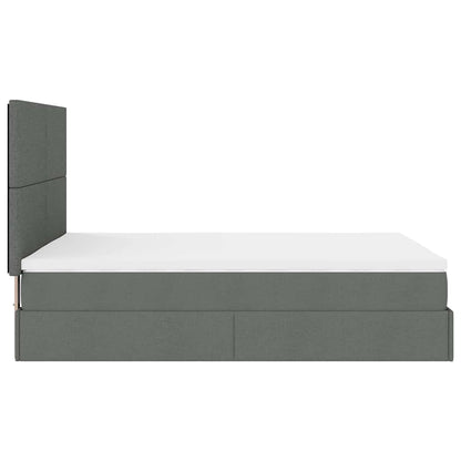 Ottoman bed met matras en LED's 140x200cm stof donkergrijs