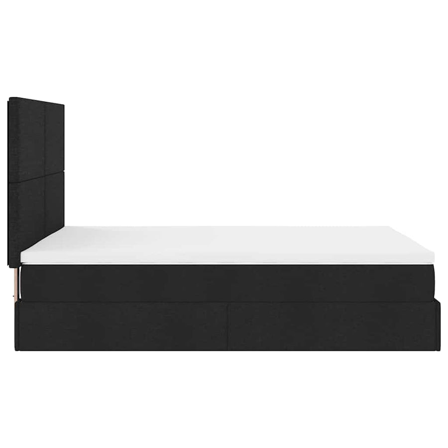 Ottoman bed met matras en LED's 140x200cm stof zwart