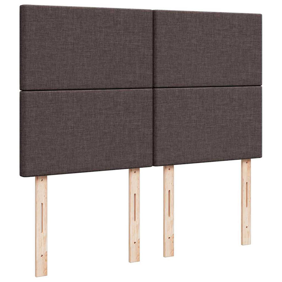 Ottoman bed met matras en LED's 140x200cm stof donkerbruin