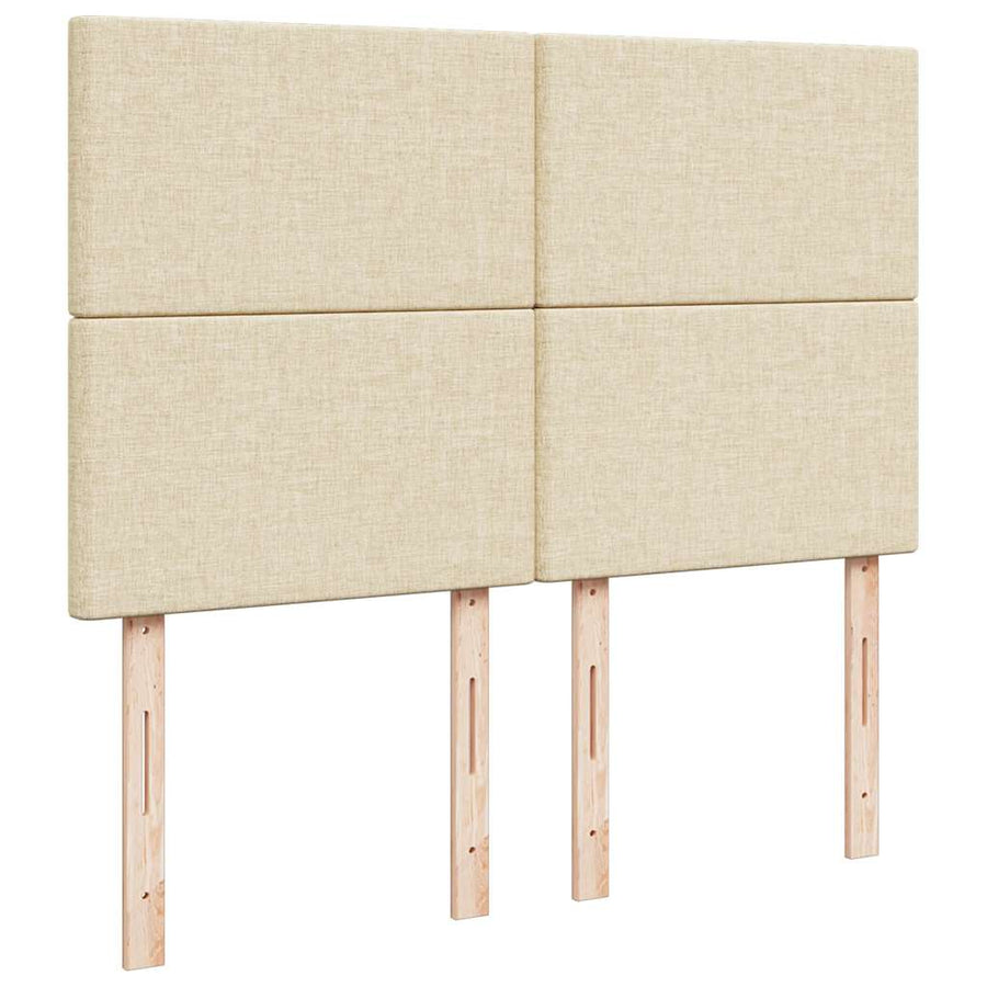 Ottoman bed met matras en LED's 140x200cm stof crèmekleurig