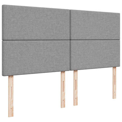 Ottoman bed met matras en LED's 160x200cm stof lichtgrijs