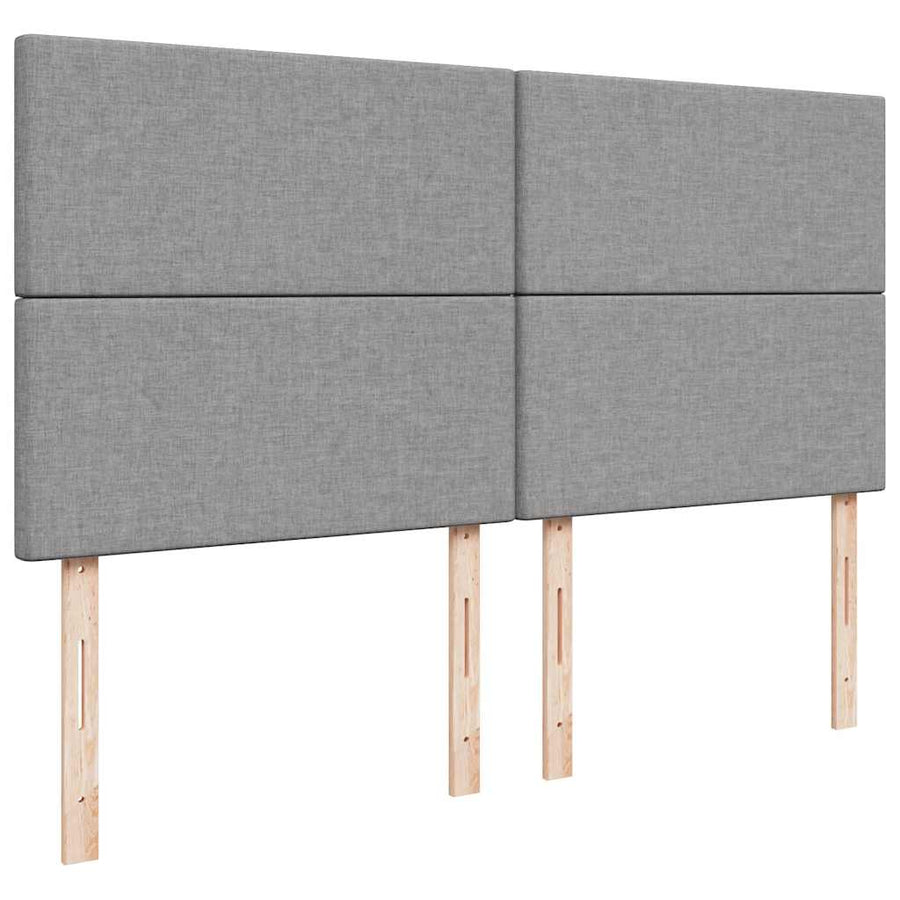 Ottoman bed met matras en LED's 160x200cm stof lichtgrijs