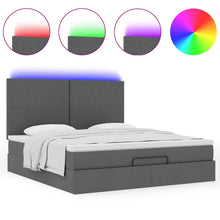 Ottoman bed met matras en LED's 160x200cm stof donkergrijs