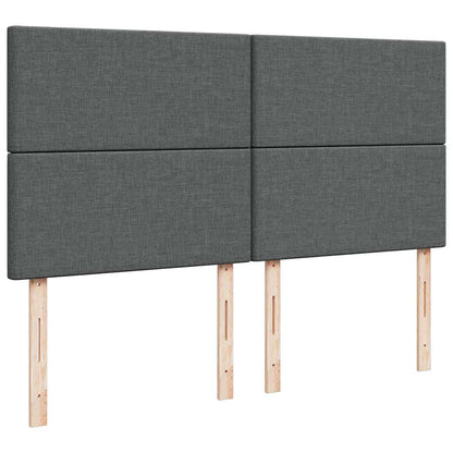 Ottoman bed met matras en LED's 160x200cm stof donkergrijs