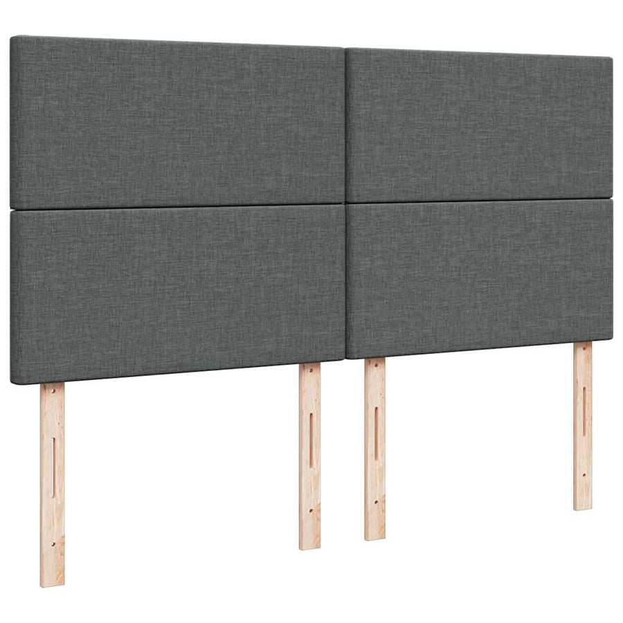 Ottoman bed met matras en LED's 160x200cm stof donkergrijs