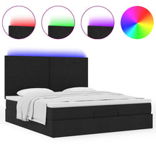 Ottoman bed met matras en LED's 160x200cm stof zwart