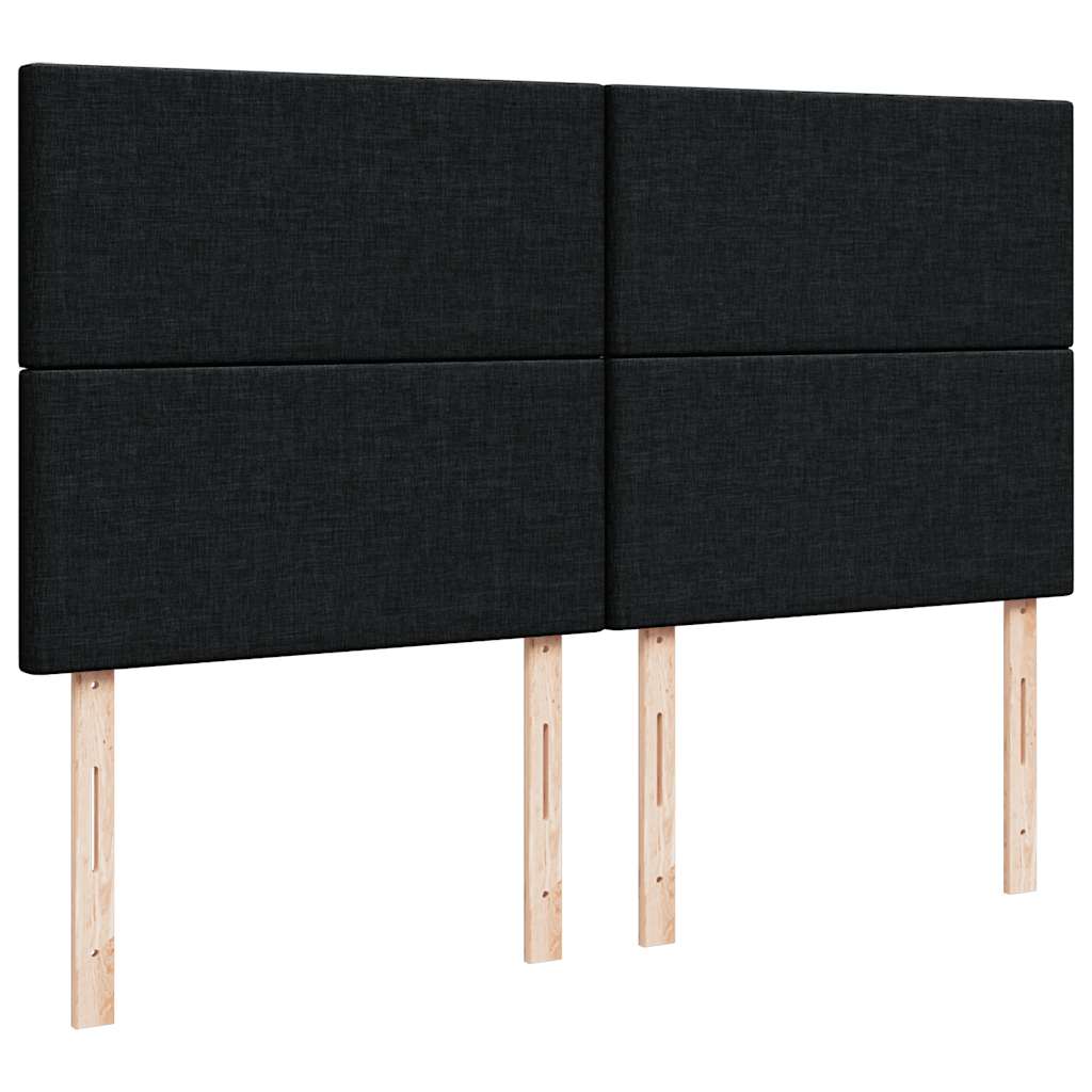 Ottoman bed met matras en LED's 160x200cm stof zwart