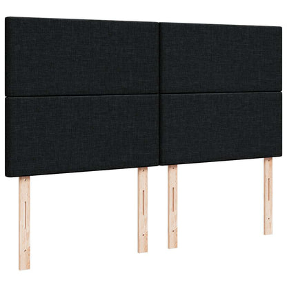Ottoman bed met matras en LED's 160x200cm stof zwart