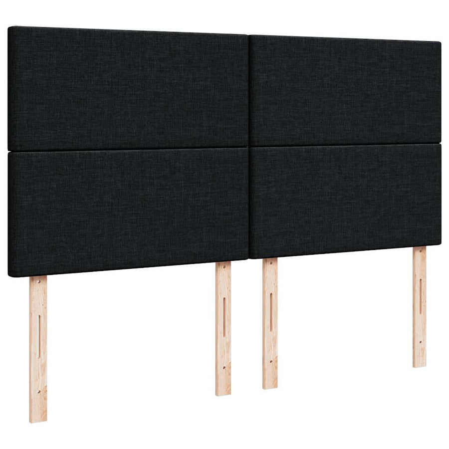 Ottoman bed met matras en LED's 160x200cm stof zwart
