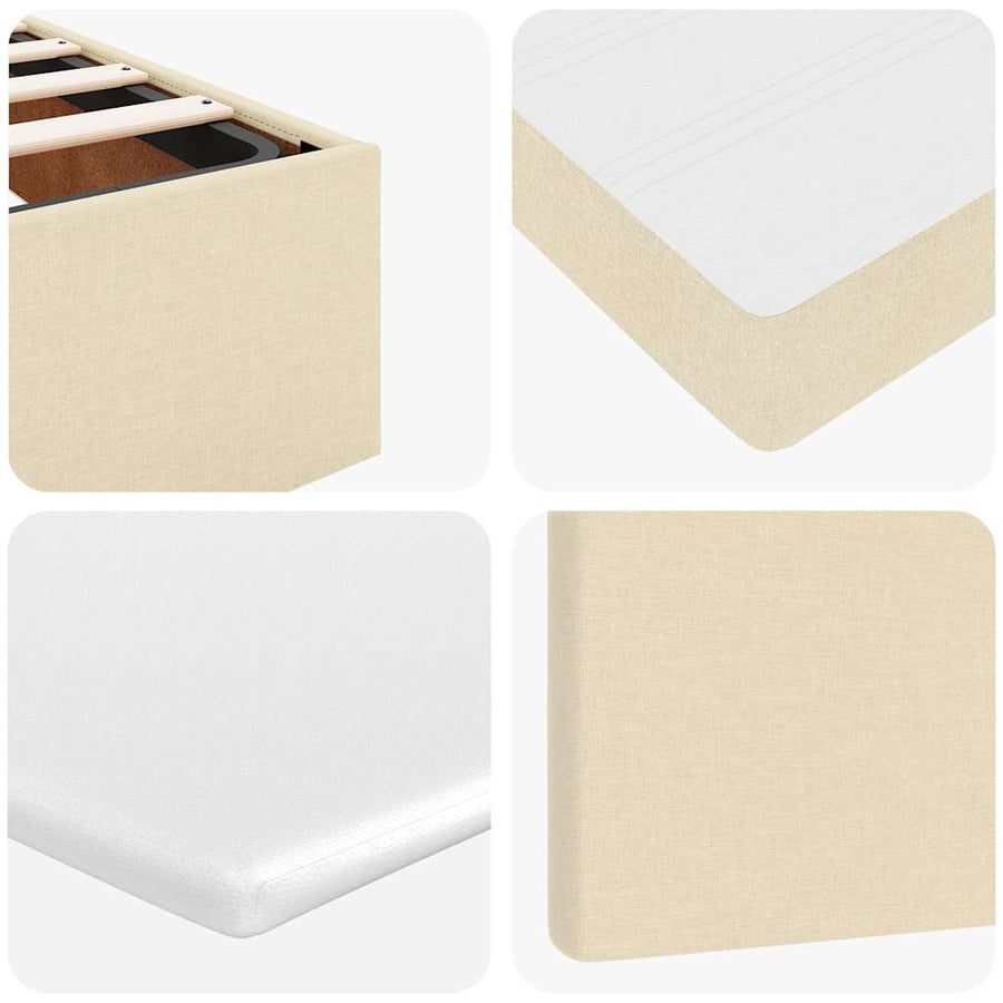 Ottoman bed met matras en LED's 160x200cm stof crèmekleurig