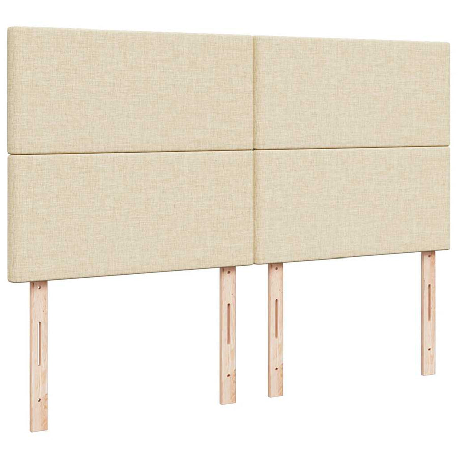 Ottoman bed met matras en LED's 160x200cm stof crèmekleurig