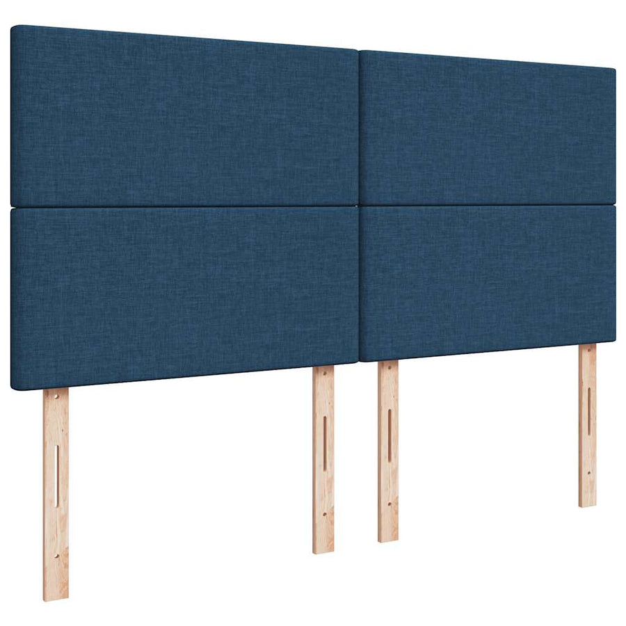 Ottoman bed met matras en LED's 160x200cm stof blauw