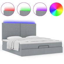 Ottoman bed met matras en LED's 180x200cm stof lichtgrijs