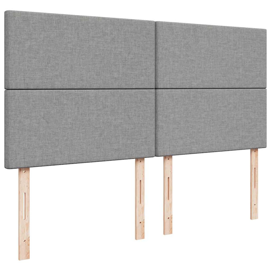 Ottoman bed met matras en LED's 180x200cm stof lichtgrijs