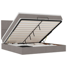 Ottoman bed met matras en LED's 180x200cm stof taupe