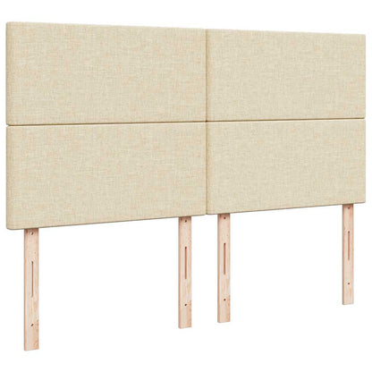 Ottoman bed met matras en LED's 180x200cm stof crèmekleurig