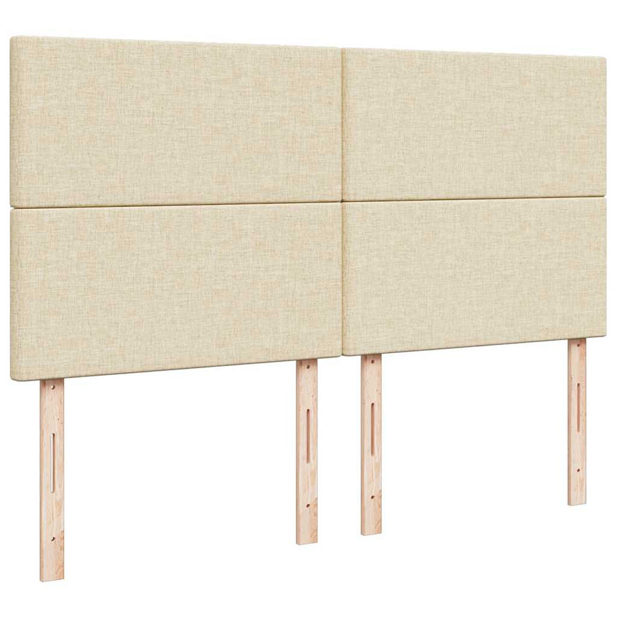 Ottoman bed met matras en LED's 180x200cm stof crèmekleurig