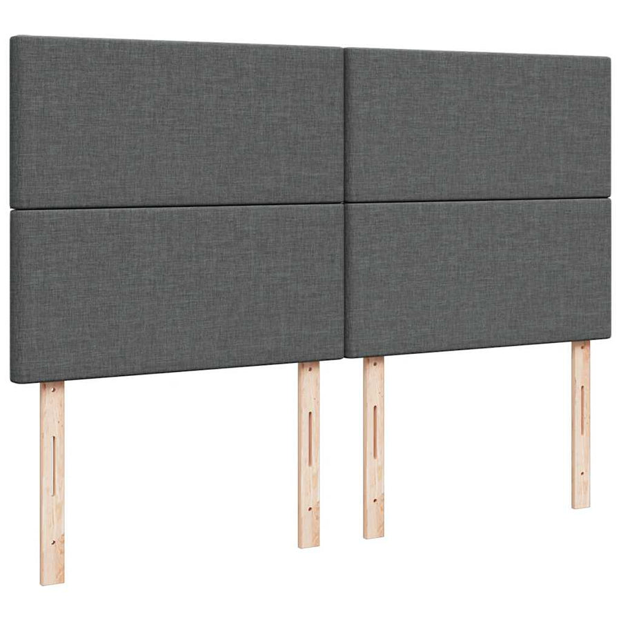 Ottoman bed met matrassen en LED's 200x200cm stof donkergrijs