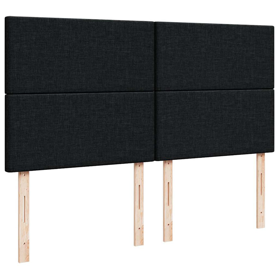 Ottoman bed met matrassen en LED's 200x200cm stof zwart