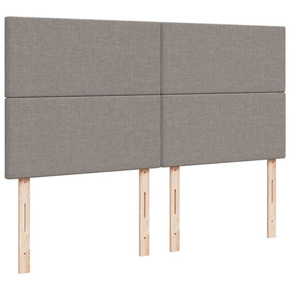 Ottoman bed met matrassen en LED's 200x200cm stof taupe