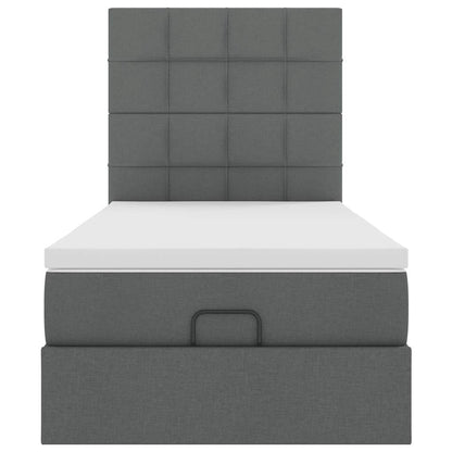 Ottoman bed met matras en LED's 80x200cm stof donkergrijs