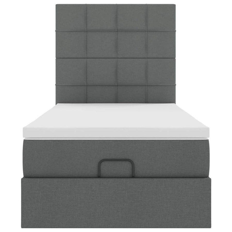 Ottoman bed met matras en LED's 80x200cm stof donkergrijs