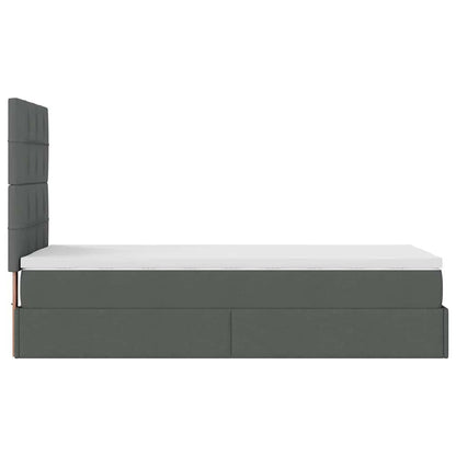 Ottoman bed met matras en LED's 80x200cm stof donkergrijs