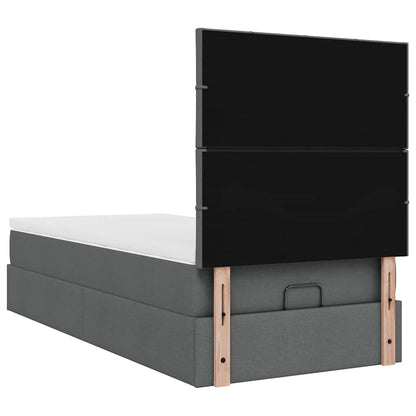 Ottoman bed met matras en LED's 80x200cm stof donkergrijs