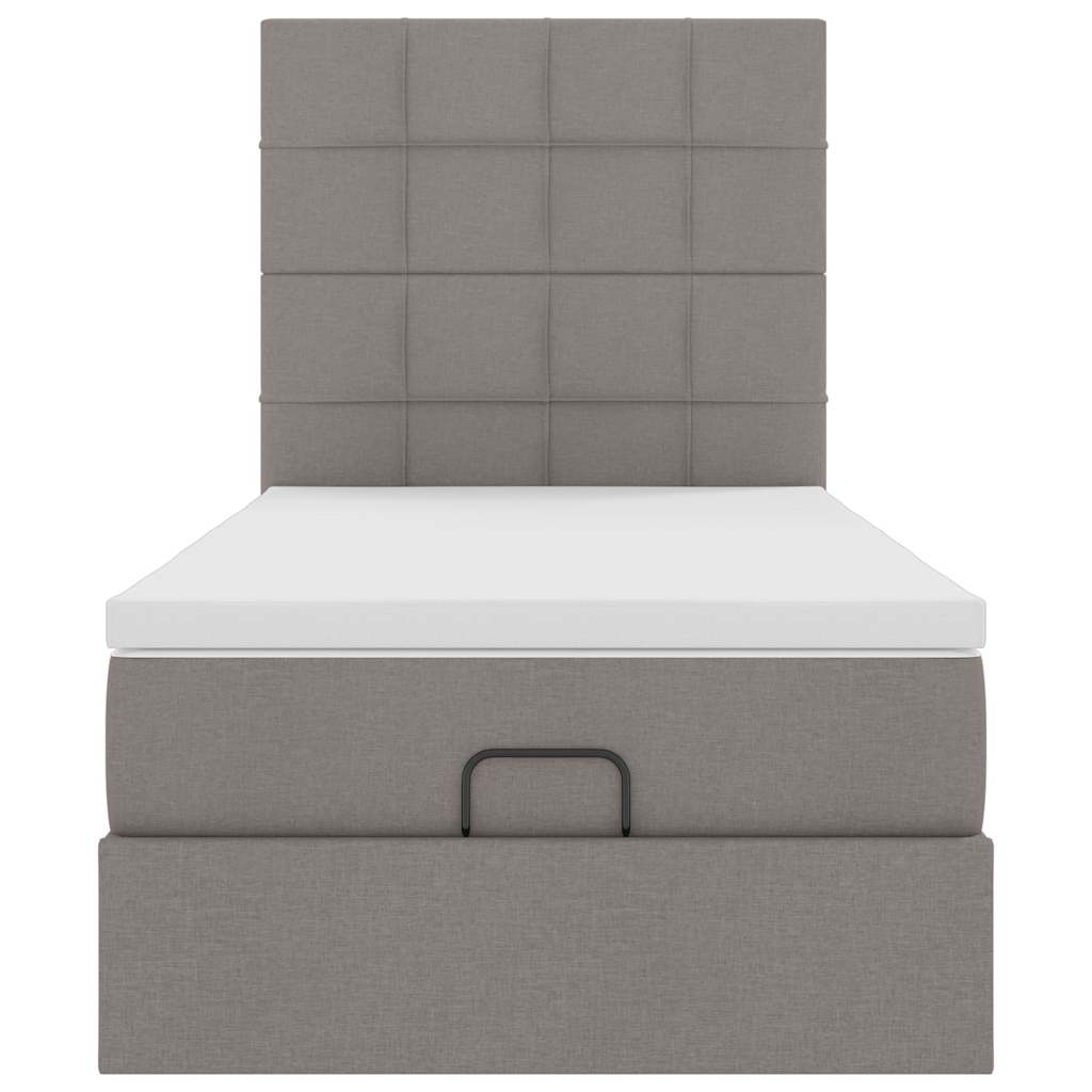 Ottoman Bed Met Matras En Led's 80X200Cm Stof 80 x 200 cm Taupe