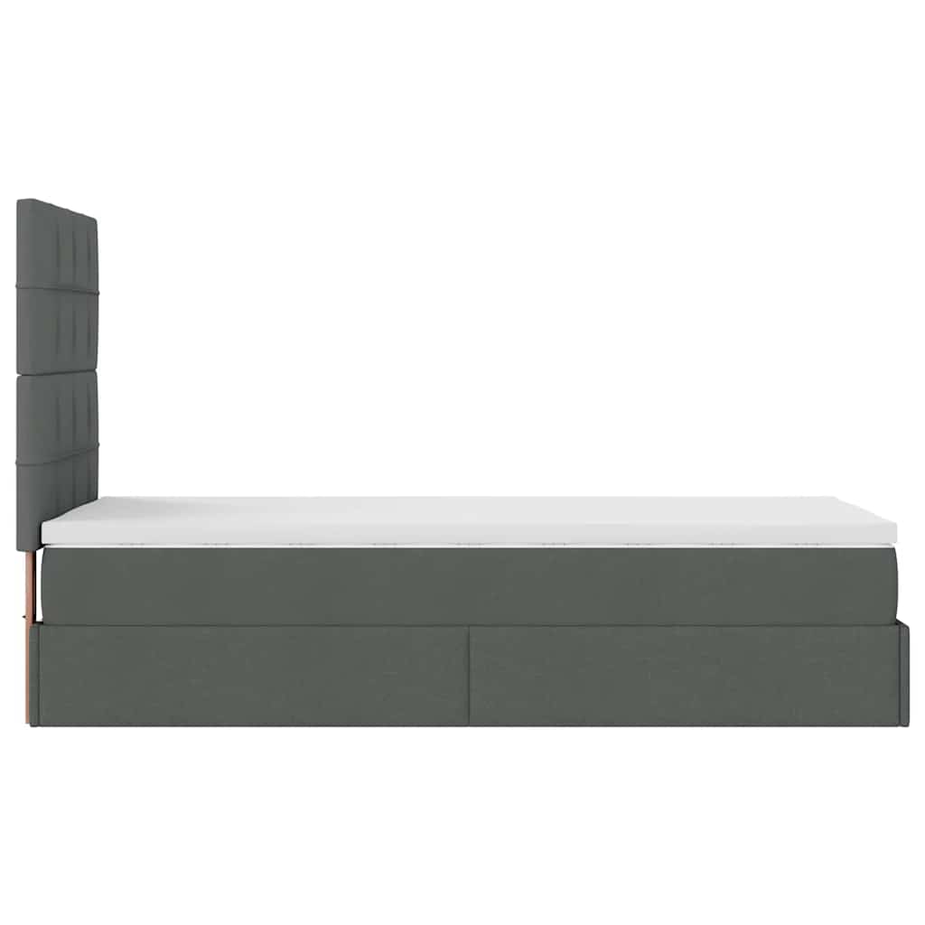 Ottoman bed met matras en LED's 90x190cm stof donkergrijs
