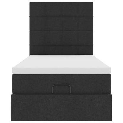 Ottoman bed met matras en LED's 90x190cm stof zwart