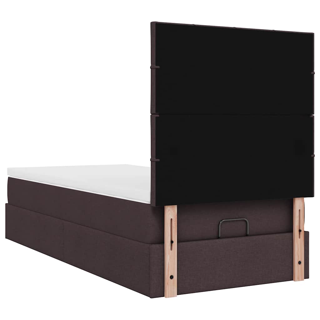 Ottoman bed met matras en LED's 90x190cm stof donkerbruin