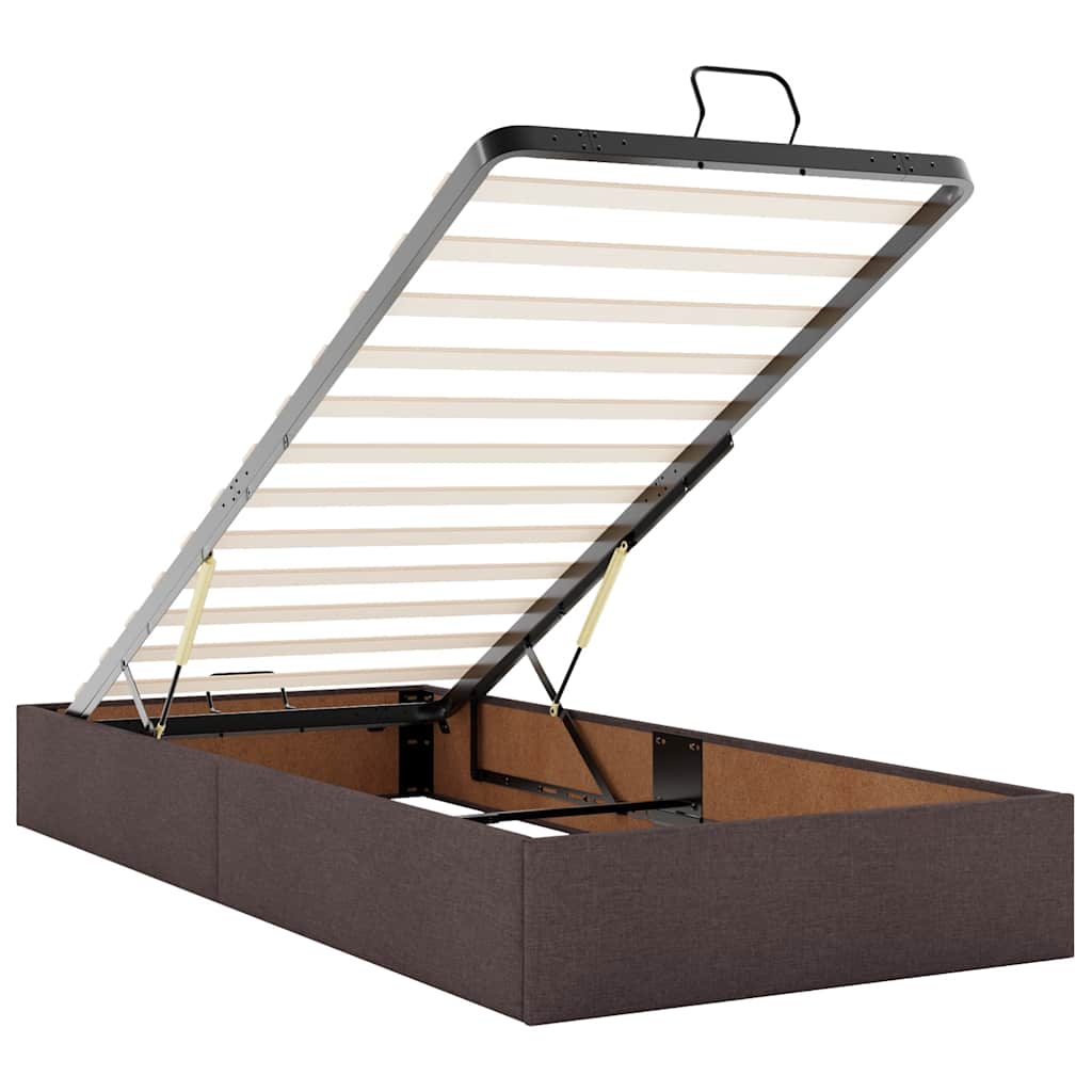 Ottoman bed met matras en LED's 90x190cm stof donkerbruin