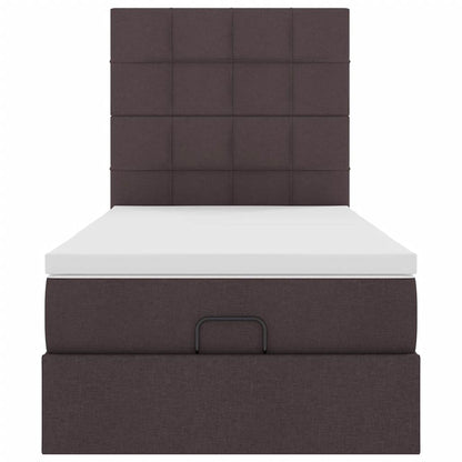Ottoman bed met matras en LED's 100x200cm stof donkerbruin