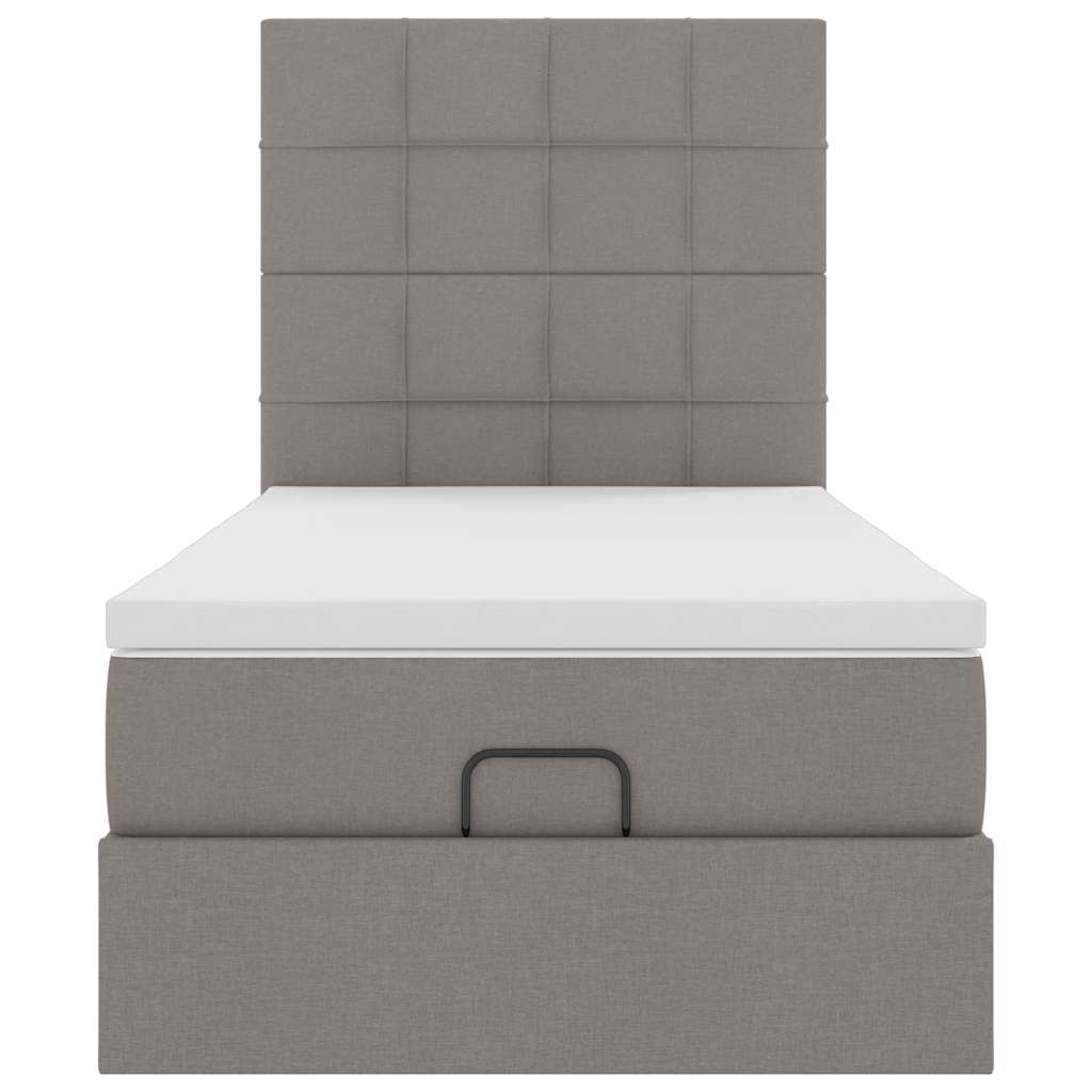 Ottoman bed met matras en LED's 100x200cm stof taupe