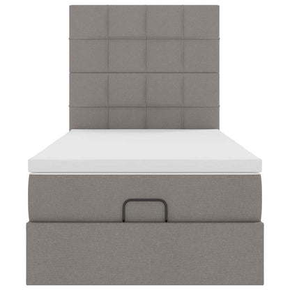 Ottoman bed met matras en LED's 100x200cm stof taupe