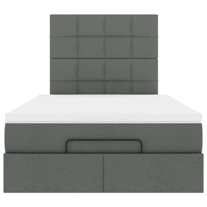 Ottoman bed met matras en LED's 120x190 cm stof donkergrijs
